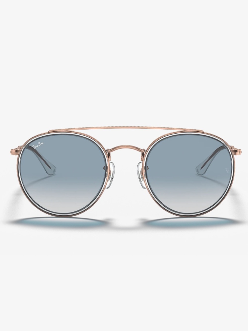 Ray-Ban Gold Frame Sunglasses with Blue Gradient Lenses
